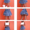 Women's Mini Jean Skirts Slit Bodycon Denim Skirt with Pockets Summer Vintage Streetwear