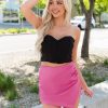 Faux Leather Skorts for Woman High Waisted Pull On Shorts Elastic Waist Ruched Wrap Asymmetrical Skorts Skirts