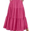 Women's Summer Casual Elegant Smock Layered Tiered Maxi Skirt High Waisted A Line Flowy Long Skirts with Pockets