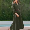 Women Flowy Maxi Shirt Dress Casual Button Down V Neck Ruffled Beach Long Dresses with Pockets