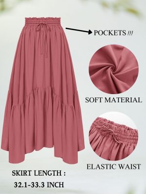 Maxi Skirts for Women High Waist Renaissance Skirt Long Skirt with Pockets
