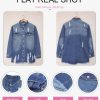 Women's Oversized Denim Jacket Casual Long Sleeve Denim Shirts Distresse Jean Jacket 2025 Spring Outfits