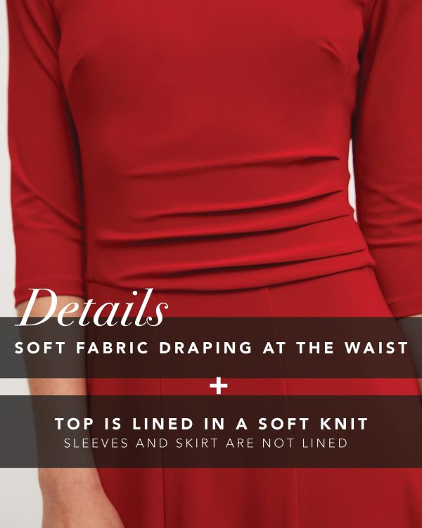 Women's Flippy Fit N' Flare Dress with 3/4 Sleeves