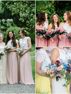 Long Maxi Floor Lengh Chiffon Skirt Elastic High Waist Bridesmaid Skirt