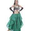 Woman Belly Dance Full Circle Maxi Trible Skirts Linen Bohe Dress