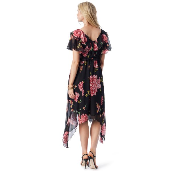 Women's Maila High-Low Hem Ruffle Maxi Dress with Linning Standard