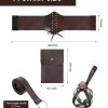 Women Medieval Renaissance Dress Costume Halloween Blouse Top Skirt Pouch Corset Belt Bottle