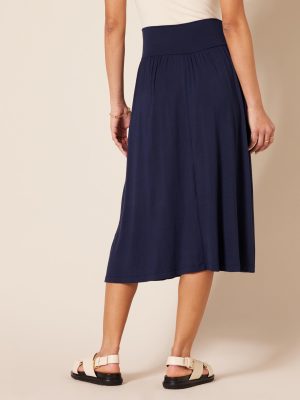 Women's Jersey Pull On Midi Length Skirt