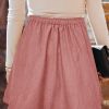 Women’s Button Front Mini Skirt A-line Pleated Corduroy Skater Skirts for Women with Pocket