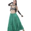 Woman Belly Dance Full Circle Maxi Trible Skirts Linen Bohe Dress
