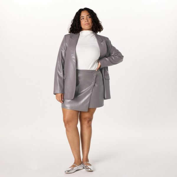 Women's Portia Vegan Leather Mini Wrap Skirt