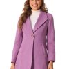 Women's Lapel Collar Buttoned Outwear Elegant Work Notch Trench Winter Coats