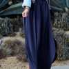 Casual High Waisted Maxi Skirts Elastic Waist Band Ankle Length Trendy Summer Long Skirt for Womens with Plus Size