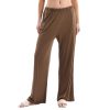 Womens Linen Knit High Waist Elastic Wide Leg Lounge Pants with Pockets