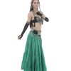 Woman Belly Dance Full Circle Maxi Trible Skirts Linen Bohe Dress