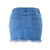 Women's Casual Short Denim Skirt Y2K Stretchy Jean Skirt Washed Frayed A-Line Denim Jean Short Skirt