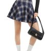 Women's Vintage Elastic Waist Plaid Flared Mini Skater Skirt