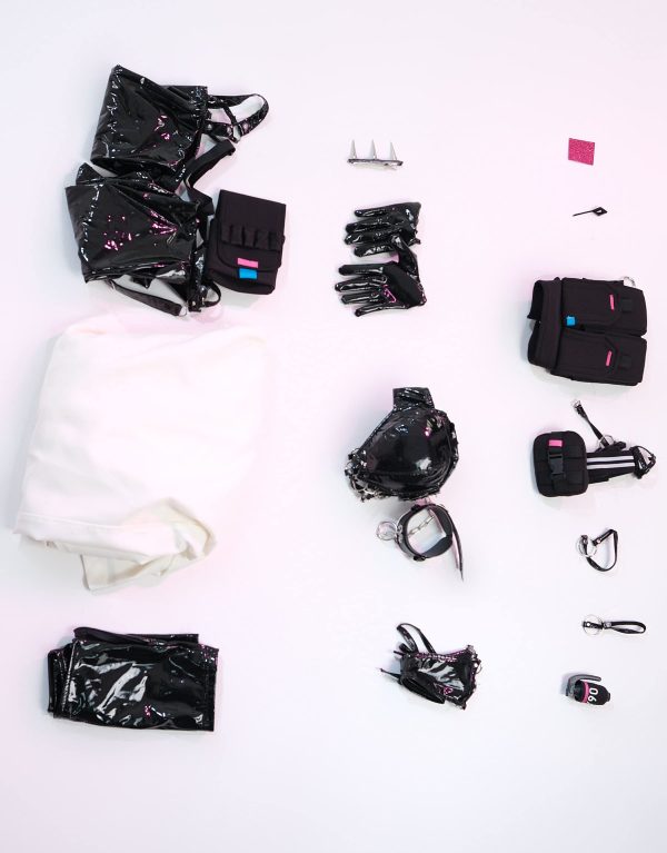 Women Game Cosplay Costume Outfit Jaket Bra and Skirt Set with Panty and Belt