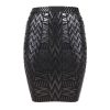 Leather Metallic High Waist Bandage Skirt