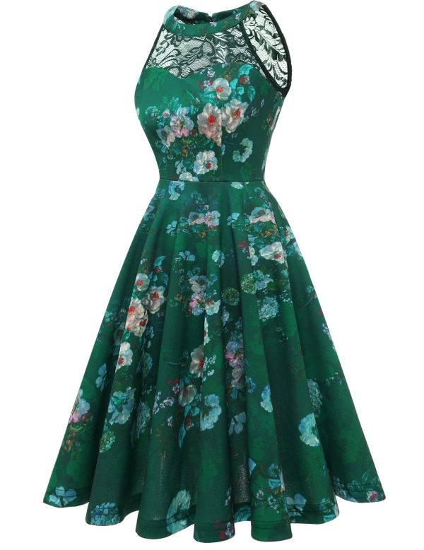 Women Cocktail Prom Wedding Dress Halter Lace Evening Party Short Vintage Homecoming Dresses