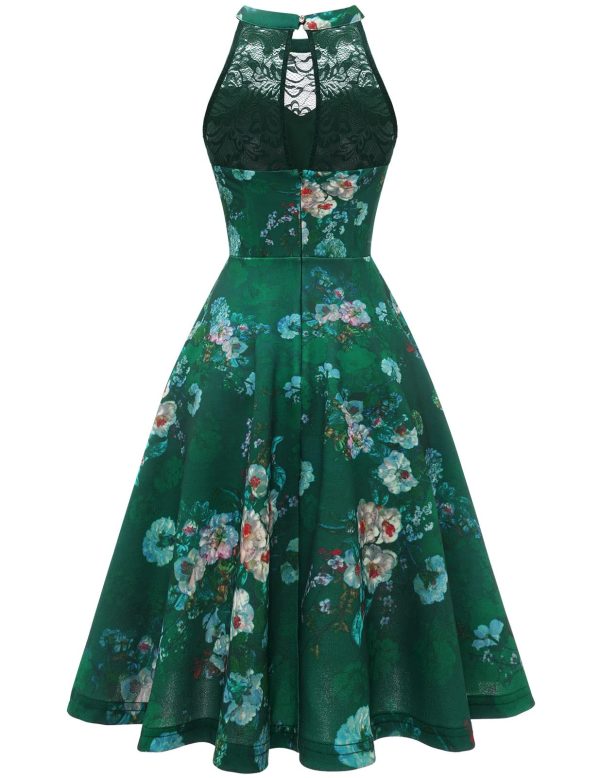 Women Cocktail Prom Wedding Dress Halter Lace Evening Party Short Vintage Homecoming Dresses