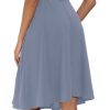 Womens Casual Pleated High Waisted A Line Midi Button Front Skirts with Pockets