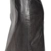 Ladies Real Leather Knee Length 22inch Pencil Skirt Club Office Casual Wear SKT1 Black