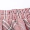 Long Plaid Wool Skirt for Womens Winter Fall Warm High Elastic Waist A line Flared Pleated Wool Tartan Skirts