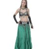 Woman Belly Dance Full Circle Maxi Trible Skirts Linen Bohe Dress