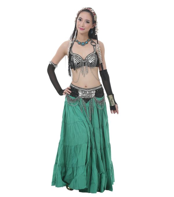 Woman Belly Dance Full Circle Maxi Trible Skirts Linen Bohe Dress