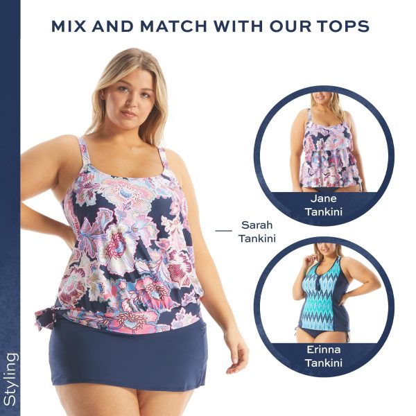 Emma Swim Skort - Modest Plus Size Swimsuit Skirt with Built in Shorts