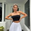 Women 2 Piece Skirts 2 in 1 Flowy Basic Versatile Stretchy Flared Casual Mini Skirts