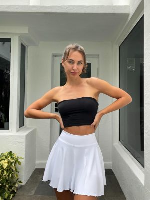 Women 2 Piece Skirts 2 in 1 Flowy Basic Versatile Stretchy Flared Casual Mini Skirts