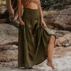 Maxi Boho Skirt Long Pockets Cotton Hippie Bohemian Elastic Waist Gypsy Skirt