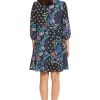 Women's Tie Neck Bishop Sleeve Flounce Hem Perfect Fall Dress Versatile Chic Office