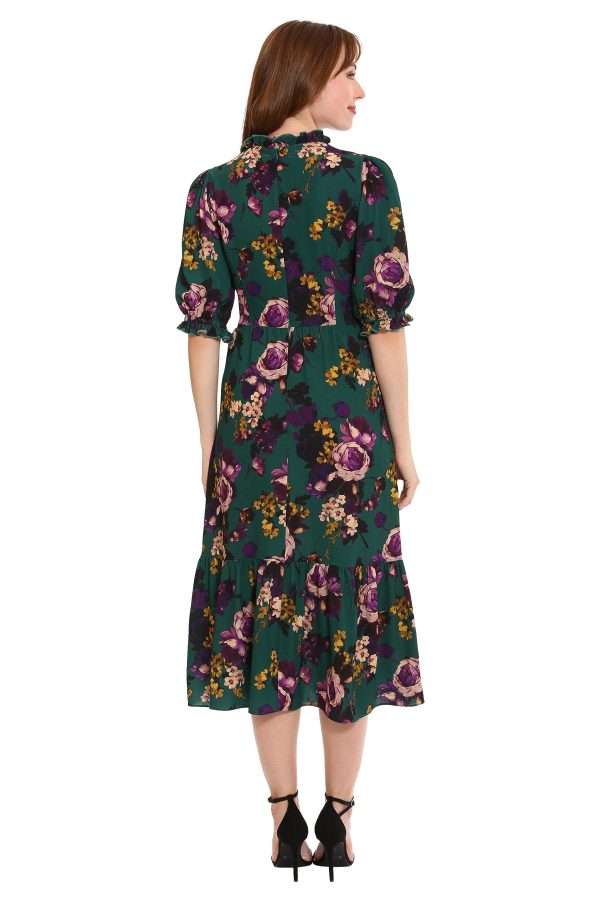 Women's High Neck Sheer Midi Dress