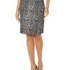 Women's Metallic Jacquard Fold Over Jacket/Skirt Suit