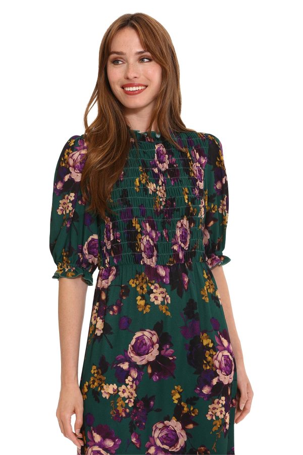 Women's High Neck Sheer Midi Dress