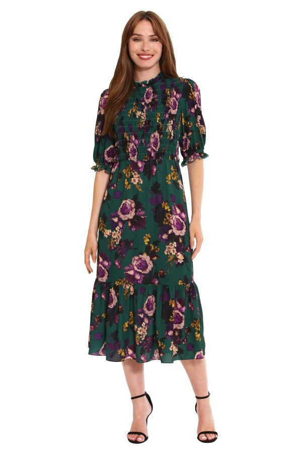 Women's High Neck Sheer Midi Dress