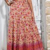 Women's 2025 Bohemian Long Skirts Flowy High Waist A Line Maxi Skirts for Women Summer Pleated Mini Skirts