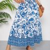 Women's Boho Skirt Elastic High Waist Pleated A-Line Flared Maxi Skirts Womens Flowy Long Skirts