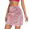 Sequin Skirt for Women Sparkly Pencil Mini Skirts Women's Glitter Skirt