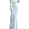 Women's Long Sleeve Off The Shoulder Bodycon Dress Elegant Maxi Dress Cocktail Prom Dresses