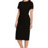 Women's Ruched Waist Crepe Sheath Dress Workwear Office Occasion Event Guest of