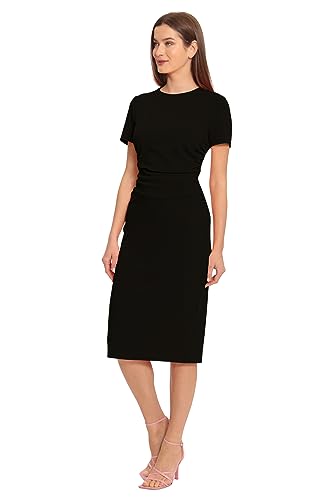 Women's Ruched Waist Crepe Sheath Dress Workwear Office Occasion Event Guest of