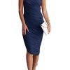 Summer One Shoulder Dresses for Women 2025 Elegant Mesh Ruched Asymmetrical Wedding Guest Cocktail Bodycon Dress