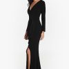 Women's Size Long Sleeve Stretchy Formal Dress (Available in Plus)
