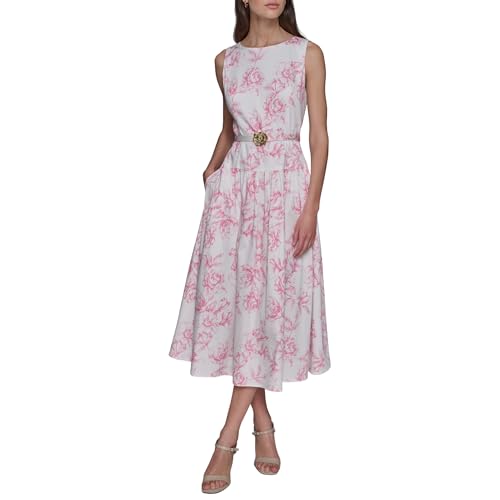 Women's Scoop Neck Sleeveless Midi Sheath Dress