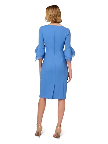 Women's Knit Crepe Tiered Sleeve Dress