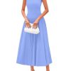 Spring Casual Dresses for Women 2025 Summer Business Work Midi Sleeveless A Line Pleated Cocktail Dress